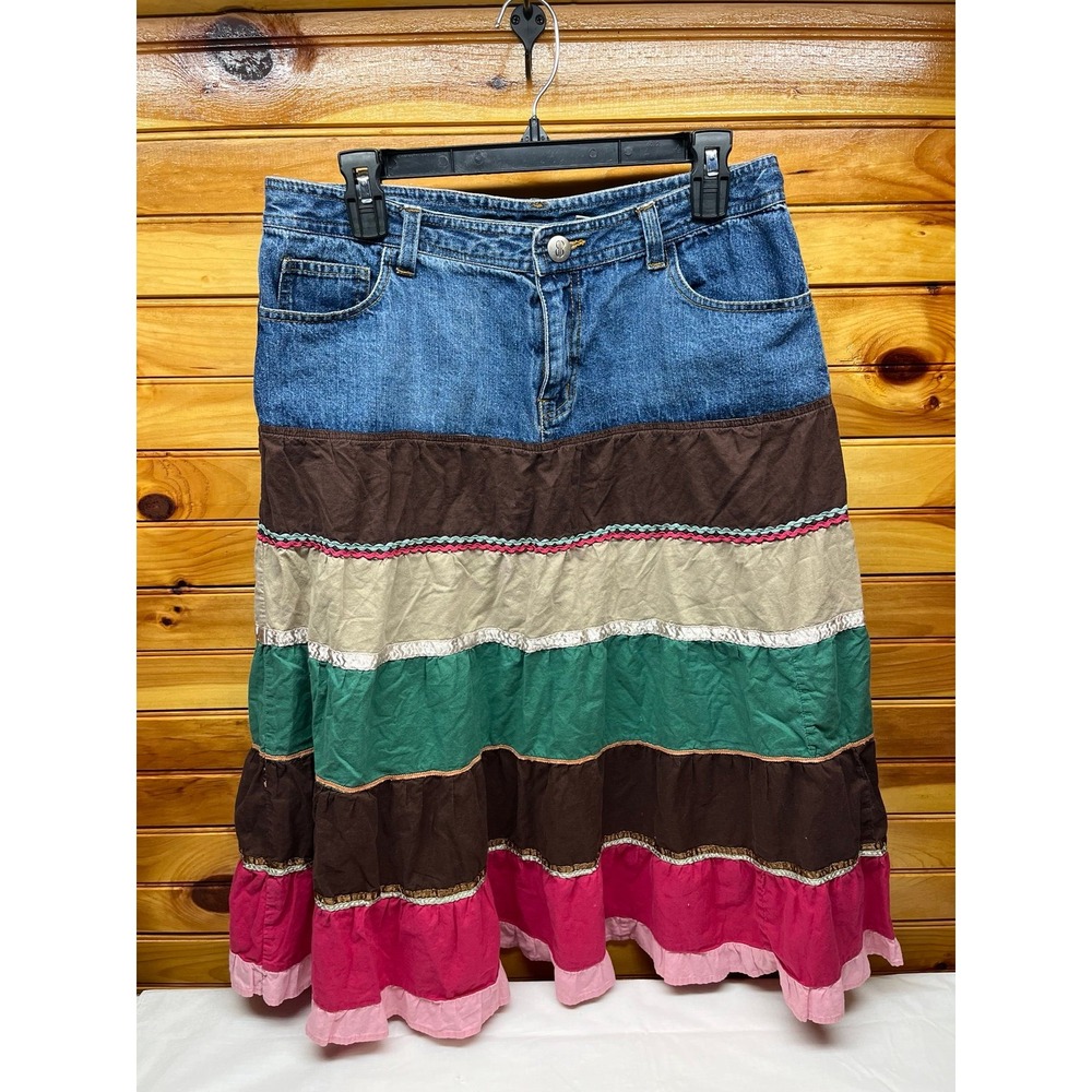 Bill Blass patchwork skirt vintage size 10